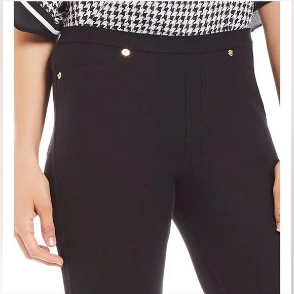 MICHAEL Michael Kors Large black gold Stretch Knit Twill Pull-On Leggings casual - Picture 3 of 13